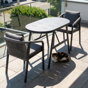 Jardini Graz Set Balkon | 119x65cm | 2 Sessel Aluminium & Olefinstoff