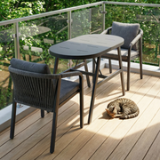 Jardini Graz Set Balkon | 119x65cm | 2 Sessel Aluminium & Olefinstoff