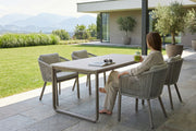Jardini Grossglockner Set | Kufentisch 200x104cm | 6 Sessel mit Olefin & Rope