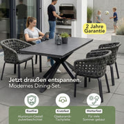 Jardini Set Bludenz | 160x90cm | 4 Olefin Rope Sessel