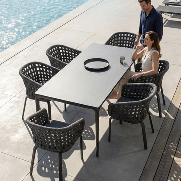 Jardini Set Berndorf | 200x90cm | 6 Olefin Rope Sessel