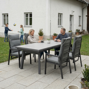 Jardini Set Nockstein | Tisch 200 bis 260cm Ausziehbar | 4 Relaxsessel