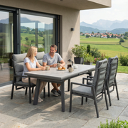 Jardini Set Nockstein | Tisch 200 bis 260cm Ausziehbar | 4 Relaxsessel