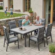 Jardini Set Nockstein | Tisch 200 bis 260cm Ausziehbar | 4 Relaxsessel